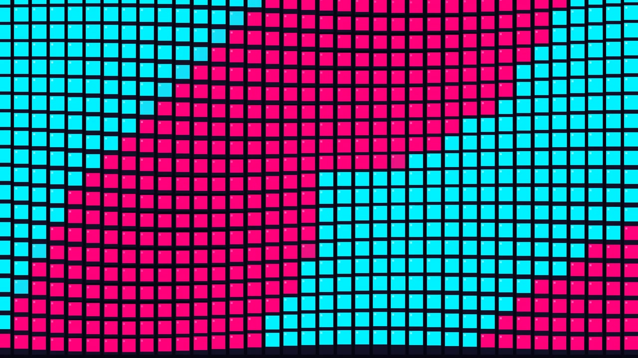 Sfondo in movimento astratto con griglia di pixel colorati