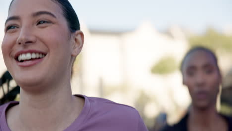 Running,-happiness-and-face-of-woman