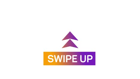 Swipe up, arrow up buttons colorful gradient. Alpha channel without background. Swipe up animation footage.