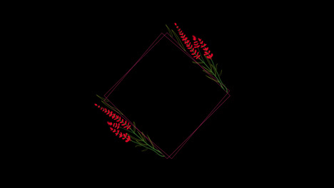 Wedding-titles-copy-space-for-text-animated-flower,-leaf-wreath-floral-decoration-Text-Frame-With-alpha-channel.