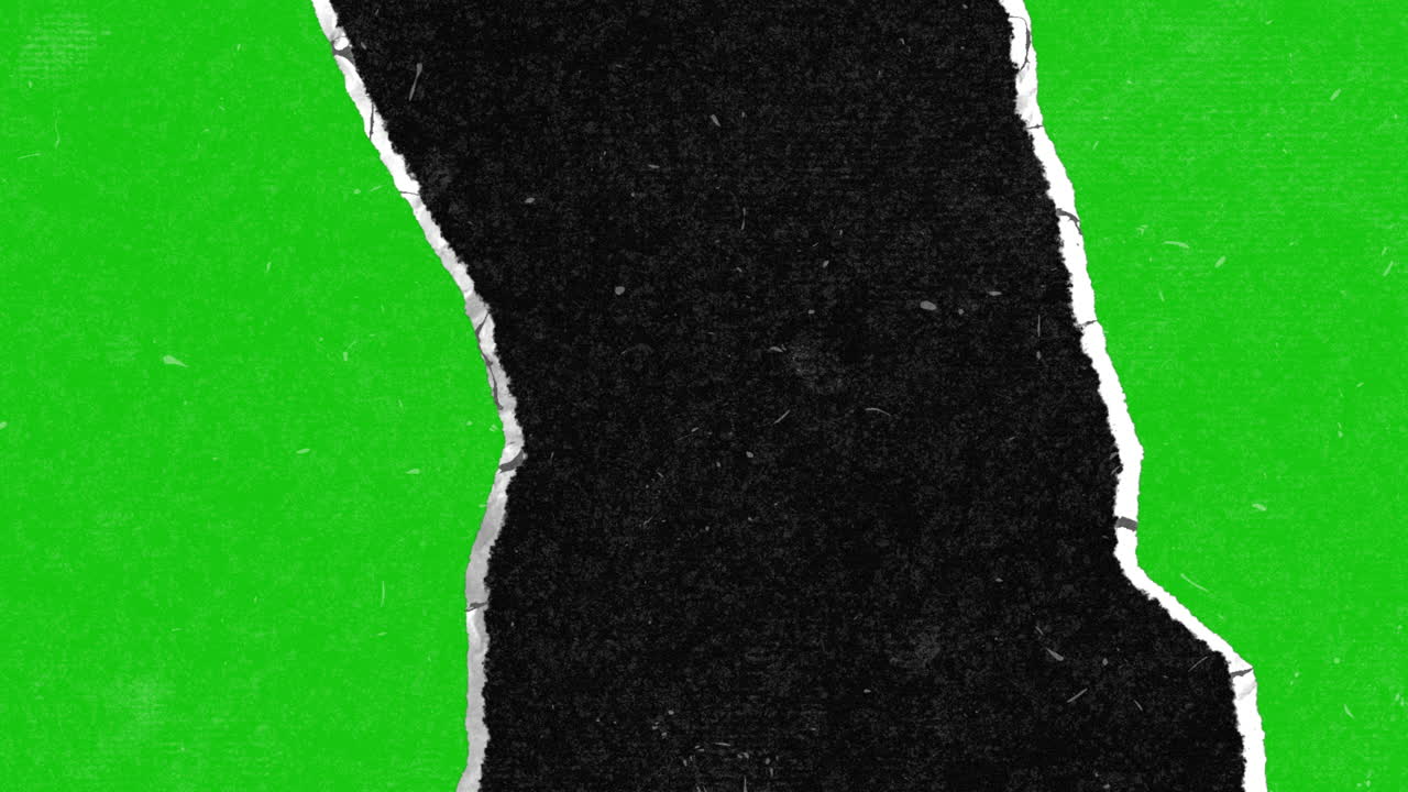 Ripped Black Paper Revealing Green Screen Transition
