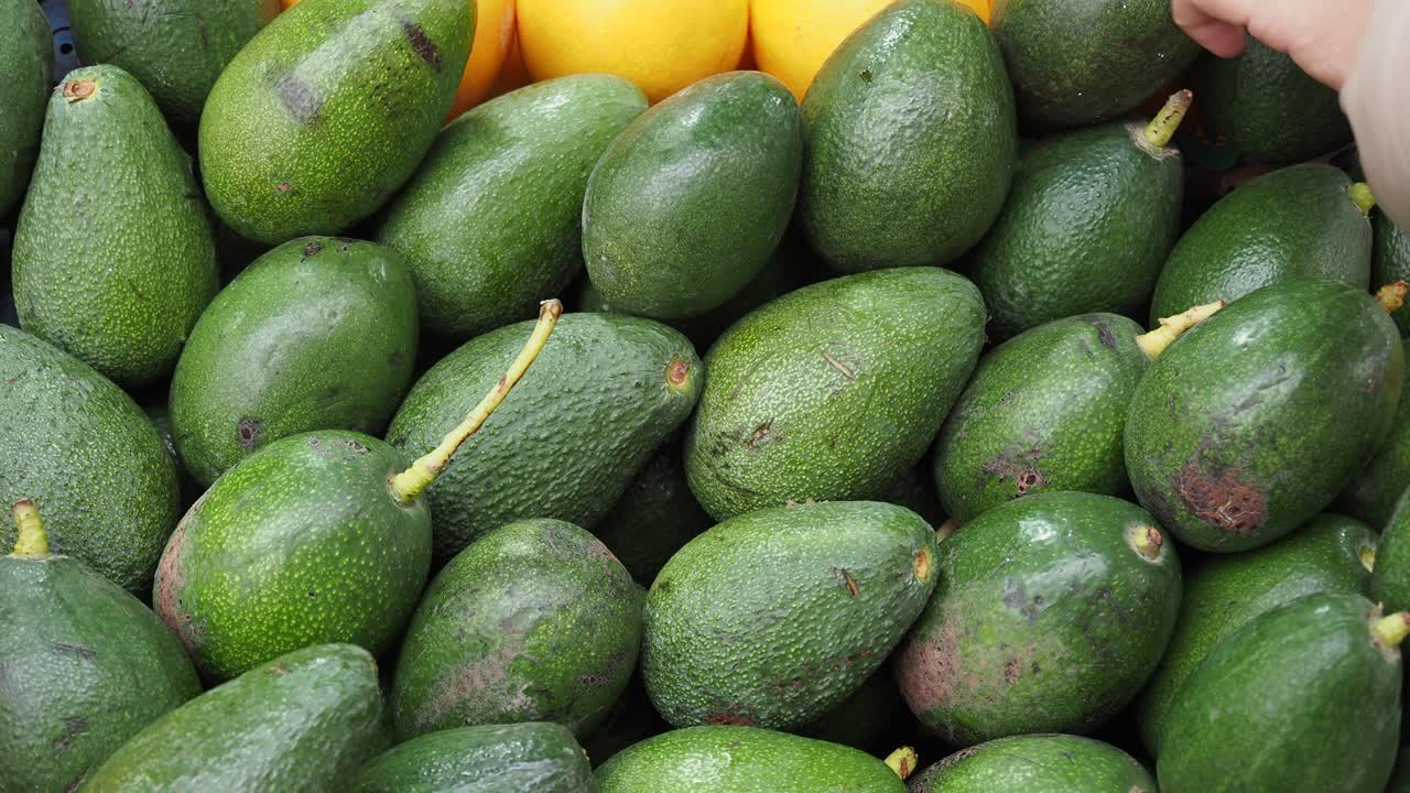 aguacates frescos en el mercado
