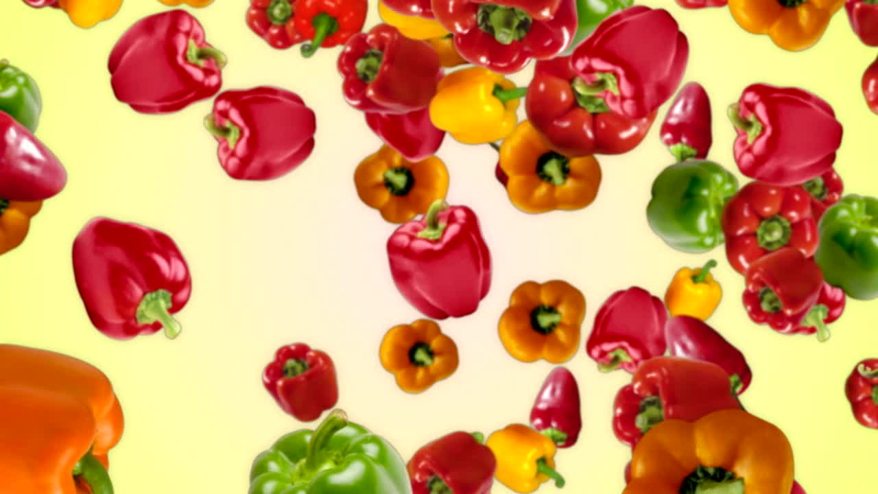 낙하하는 고추 배경, 알파 채널, 루프