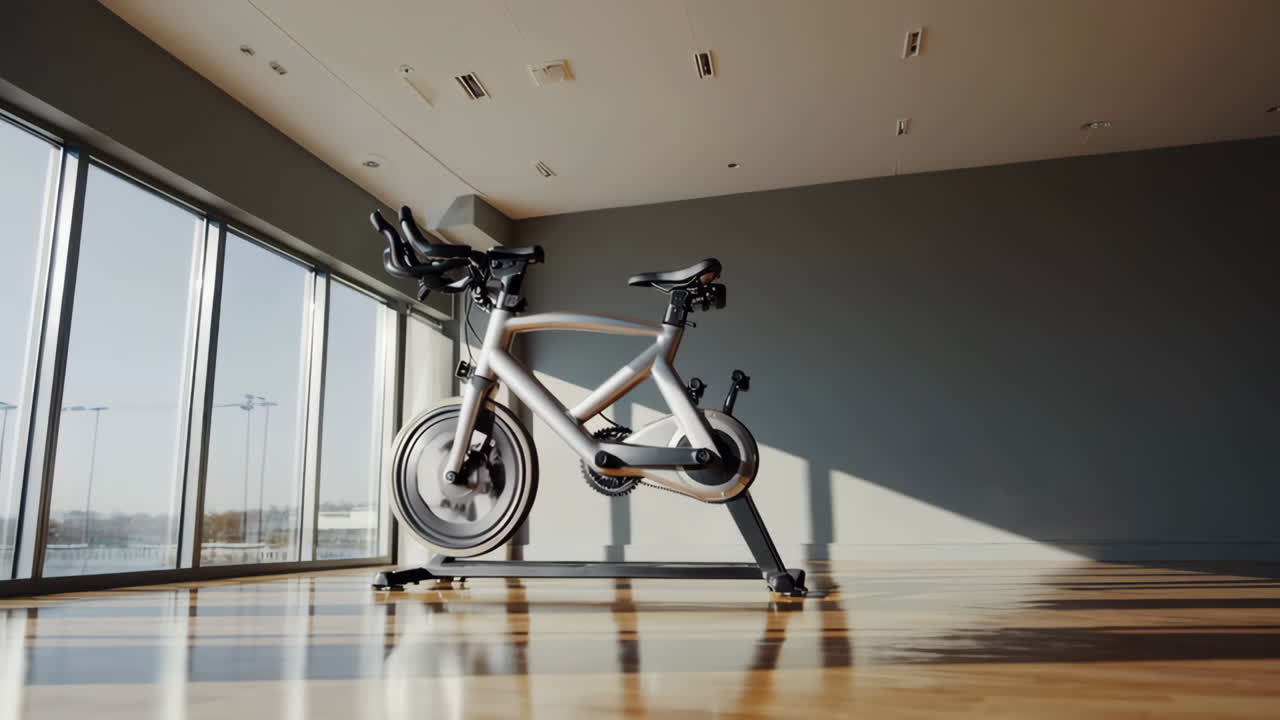 Stylish Stationary Bike in Modern Fitness Room
