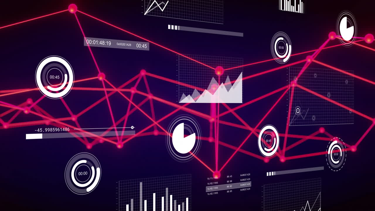 데이터 처리 및 연결 네트워크의 애니메이션