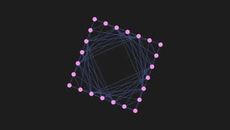 Rainbow square futuristic shape with neon dots and lines