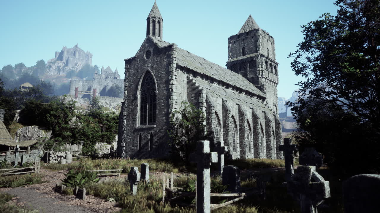 중세 교회와 성 풍경