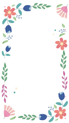 an animation of floral frame with different species