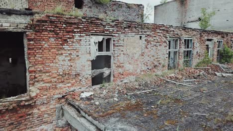 ruins of abandoned old broken industrial factory