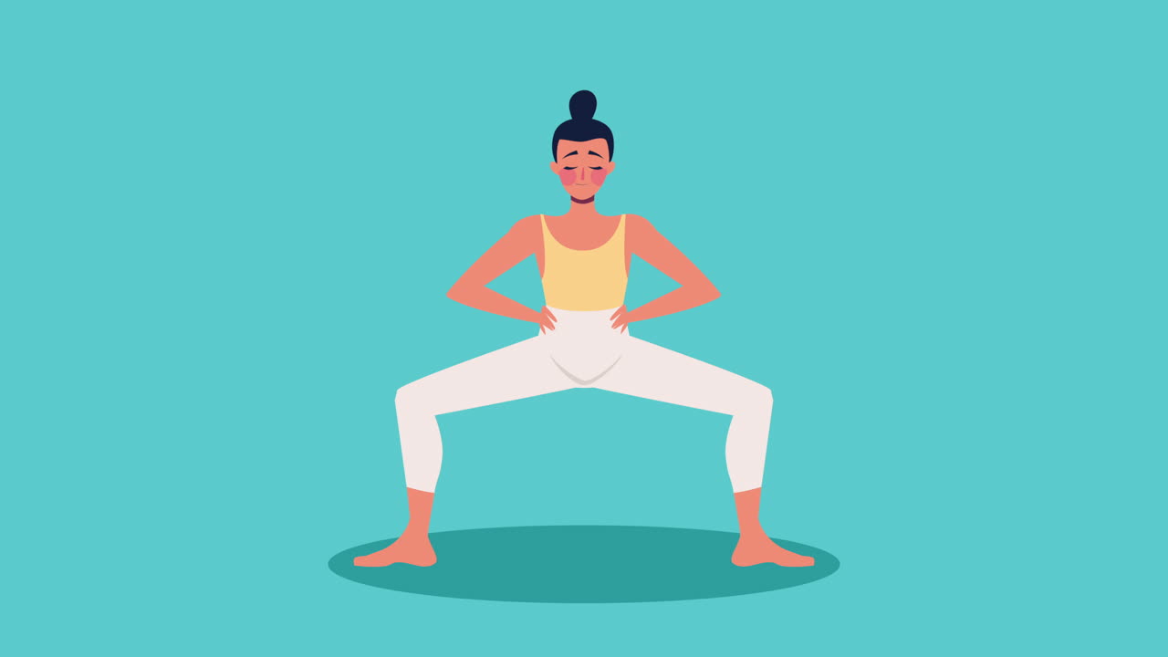 Donna che esegue uno squat yoga