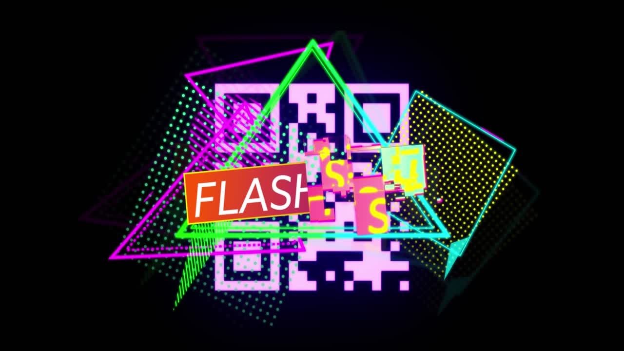 Animation of flash sale text over black background