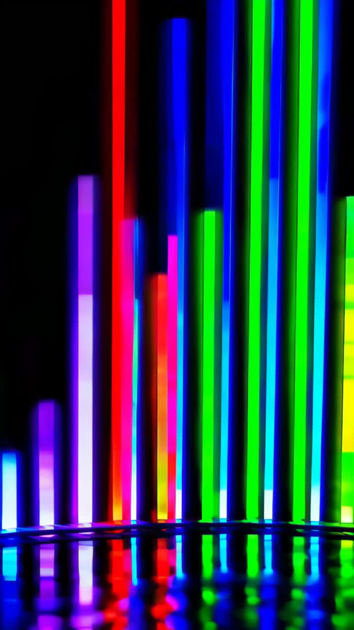 Vibrant Neon Light Columns