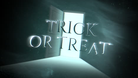 trick or treat and mystical horror background with dark door of room