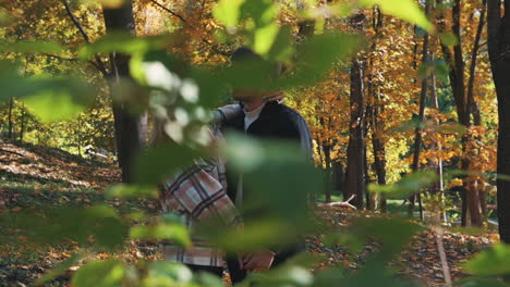 young couple hug and kiss outdoors 2