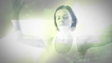 Woman-meditating-with-different-effects