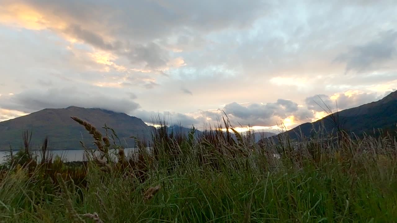 Stunning Sunset over Lake Wakatipu, New Zealand
