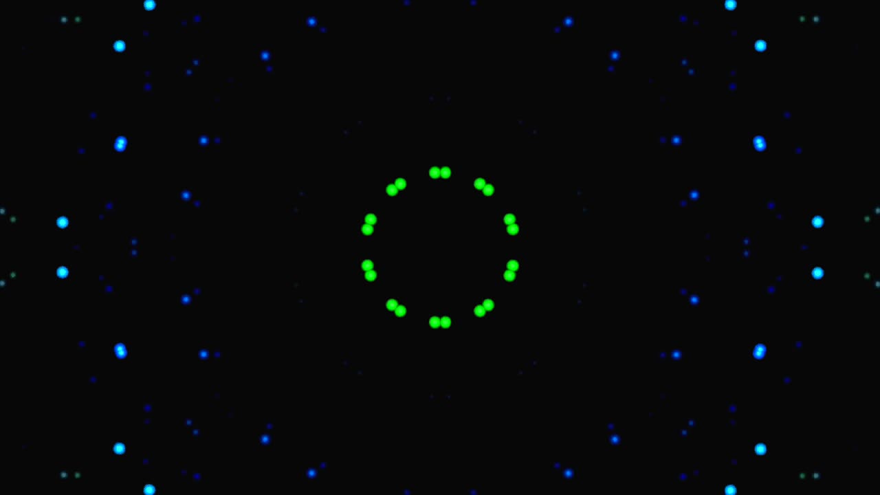 Bright abstract light governing full color, kaleidoscope, black background