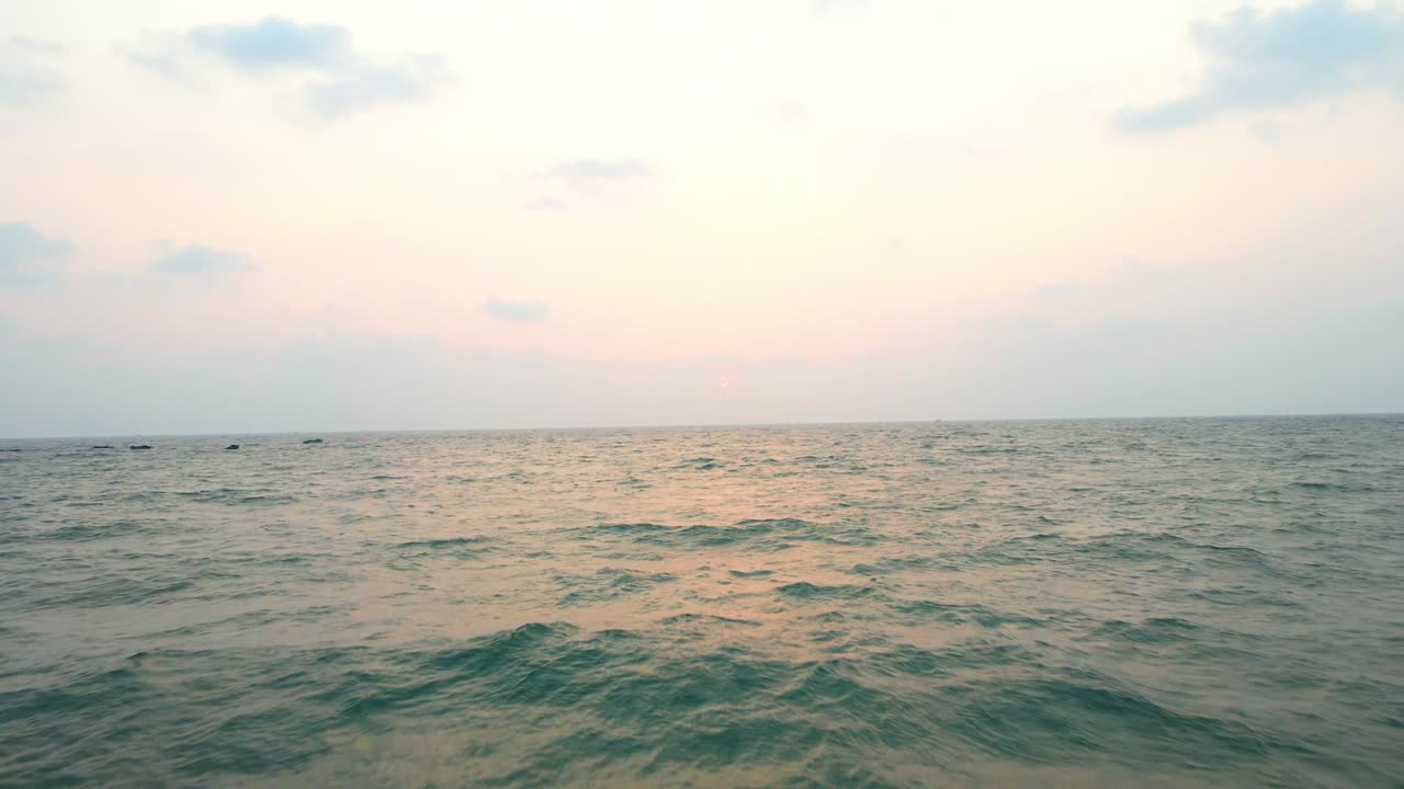 고아 신퀘림 칸돌림 비치 무인 항공기 조감도 일몰 일출