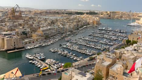 drone shot of birgu's dock