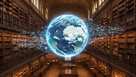 A Stunning Visualization of Knowledge Sharing: The Transformation of a Library Space with the Rapid Flow of Information Represented by a Floating Globe