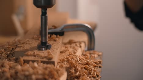 drilling wood plank