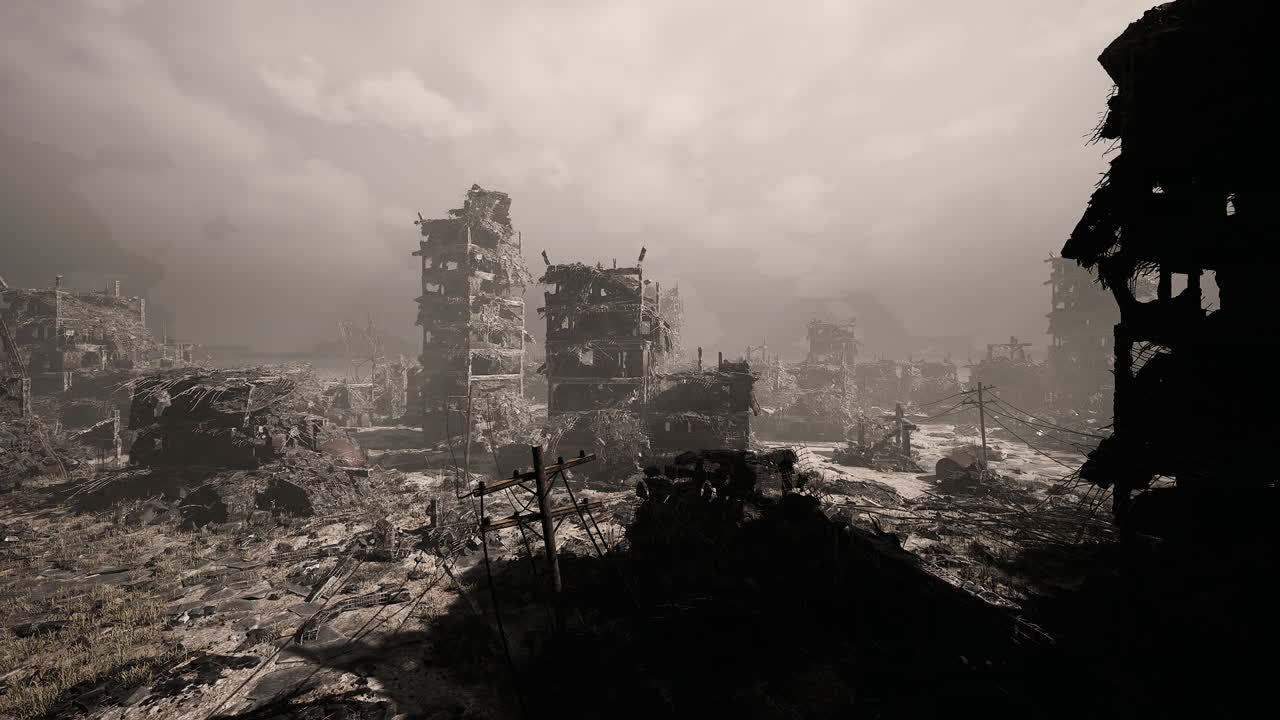Abandoned factory remains derelict industrial site with debris