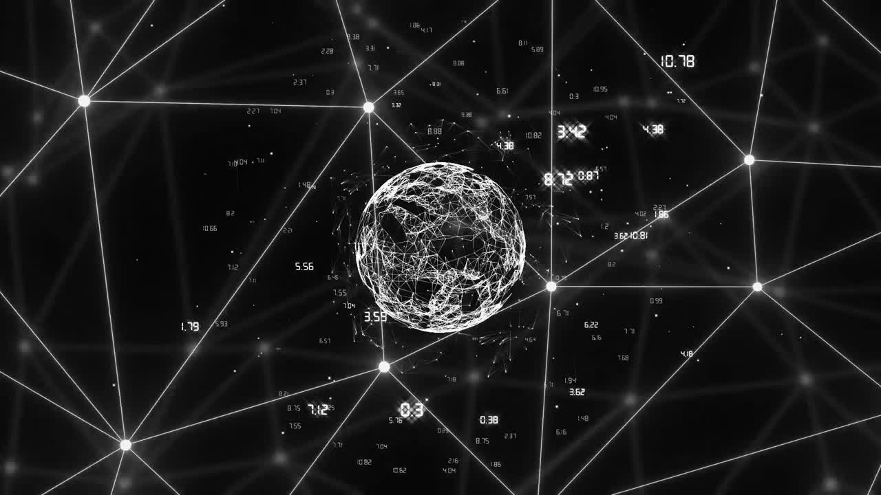 animación del globo con una red de conexiones