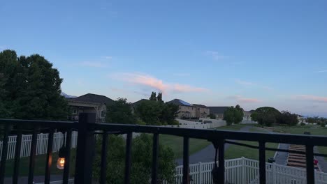 Twilight-to-nighttime-sliding-time-lapse-from-a-backyard-porch-in-US-suburbia