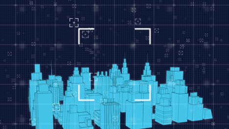 animation of scope scanning over digital cityscape