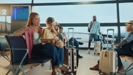 people waiting at airport terminal