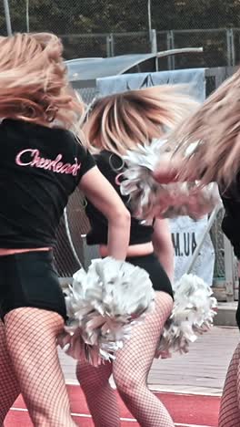 performance of beautiful young girls of cheerleader
