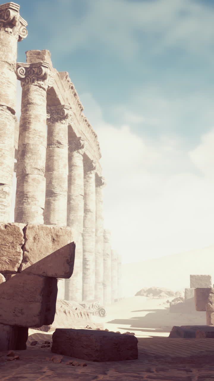 사막 에 있는 고대 유적 들