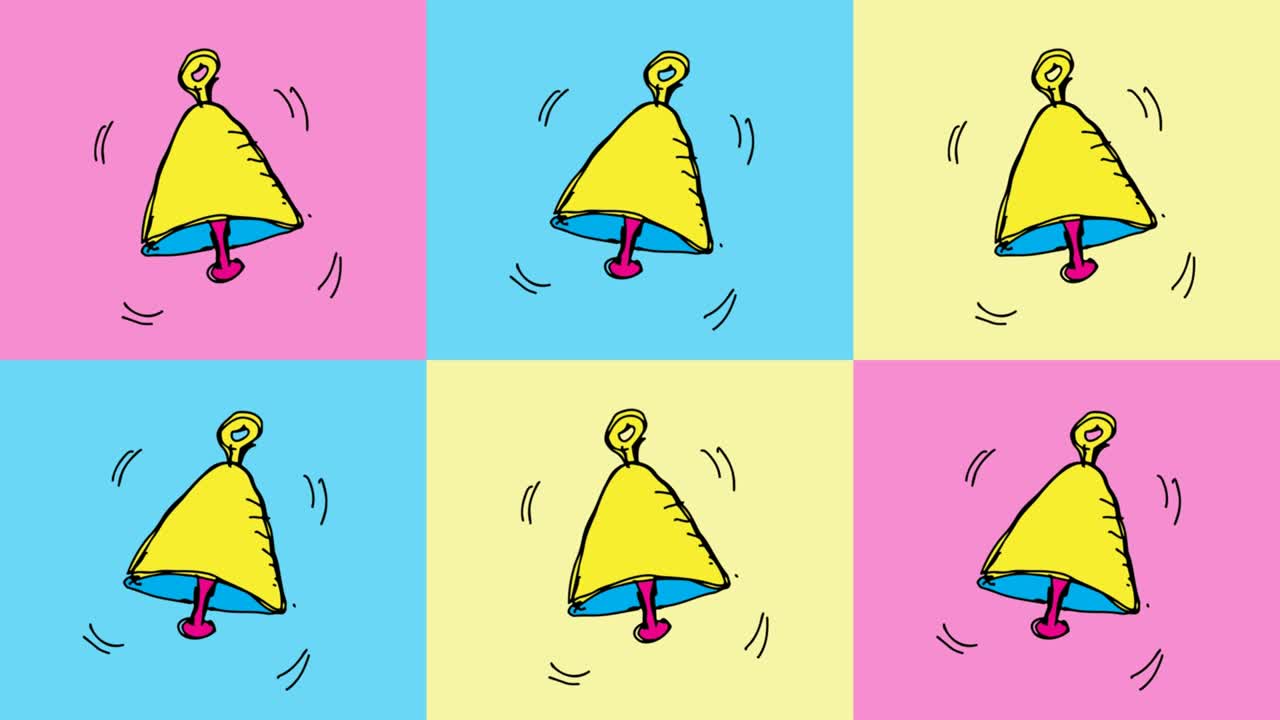 어린이들이 종의 주제로 팝 아트 시엄리스 배경을 그리고 있습니다.