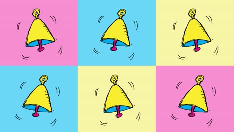 kids drawing pop art seamless background with theme of bell