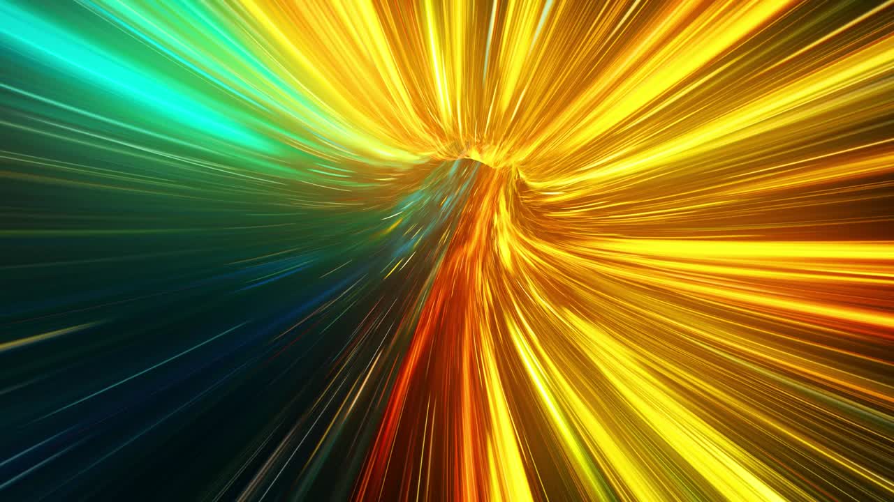 Wormhole through time and space, warp through science fiction. Abstract jump in space in hyperspace among colorful stars. Flying through colorful data tunnel. Seamless loop, 3d animation in 4K