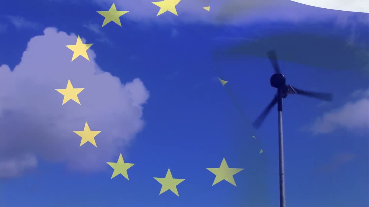 animazione di una donna caucasica che legge la bibbia su croci e nuvole