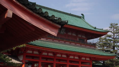 roof of shrine in kyoto japan