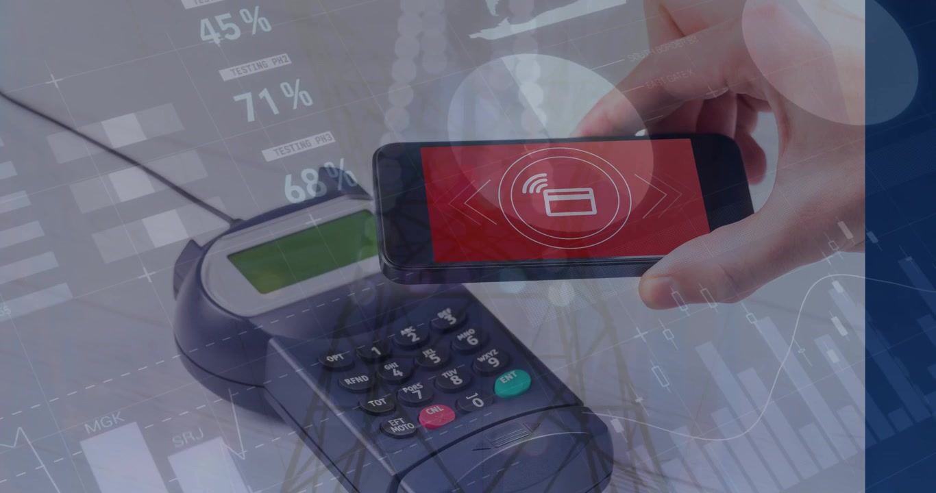 Animation of graphs and financial data over payment terminal