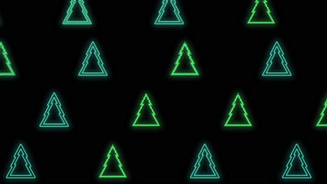 neon green christmas trees pattern