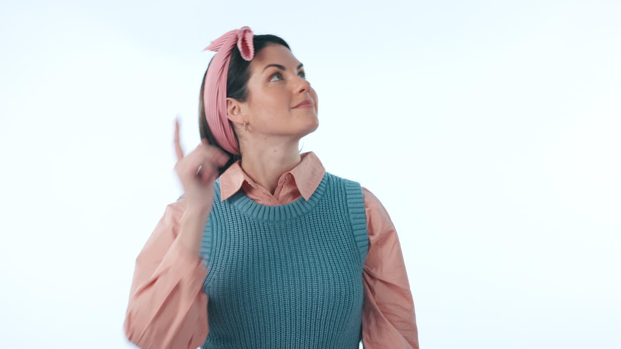 equilibrio, opción y rostro de la mujer en el estudio