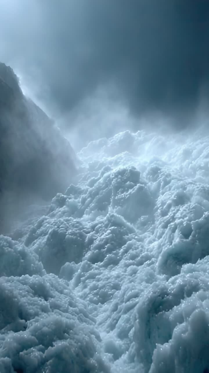 Majestic Waves of White Foam Crash at the Cliffside, Capturing the Power and Beauty of Nature's Oceanic Fury in This Stunning Visual Experience
