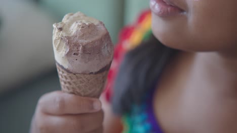 girl enjoying a delicious ice cream cone