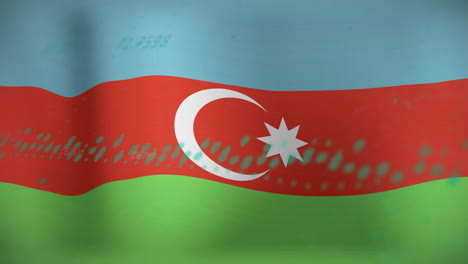 animación de gráficos y procesamiento de datos sobre la bandera de azerbaiyán