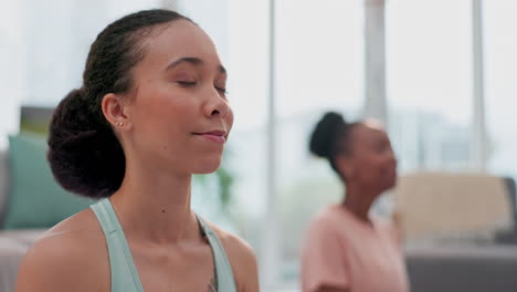 yoga, meditation and women living room together