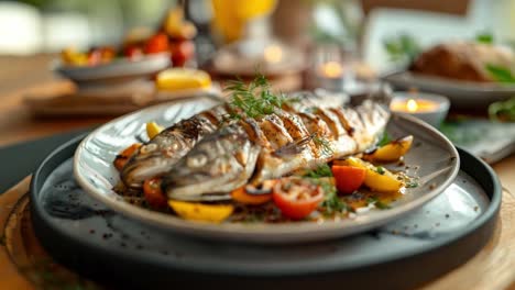 grilled fish with vegetables