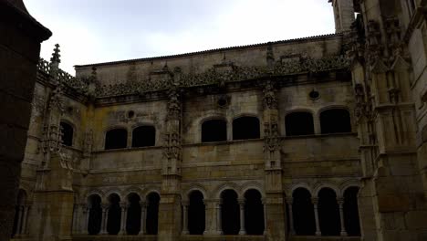 halls of the interior yard at santo estevo monastery, galicia, spain