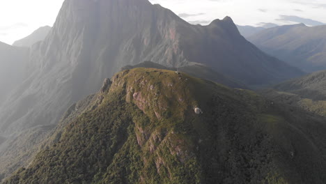 aerial view of the summit of a rainforest tropical mountain, pico caratuva, brazil, south america