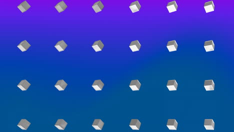 animation of white squares in blue background