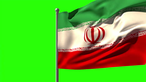 bandera nacional de irán ondeando en el mástil de la bandera
