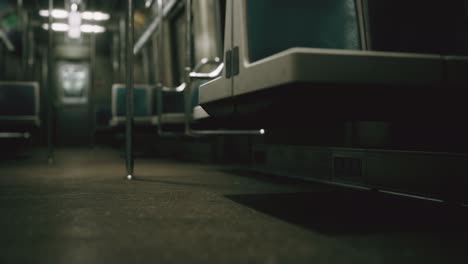 subway car in usa empty because of the coronavirus covid-19 epidemic